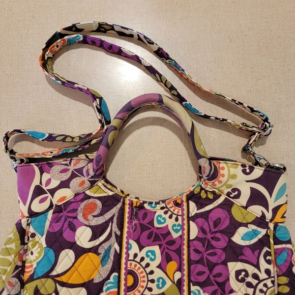Vera Bradley Plum Crazy Purple Floral Top Handle Bag‎ Purse - Picture 14 of 14